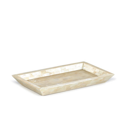 White Agate Bathroom Tray