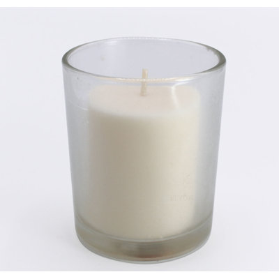 Bougies votives non parfumées en cire dans un porte-verre, durée de combustion de 24 heures