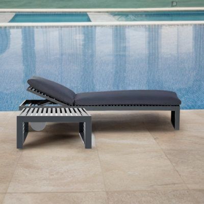 Chaise longue d'extérieur en alliage d'aluminium