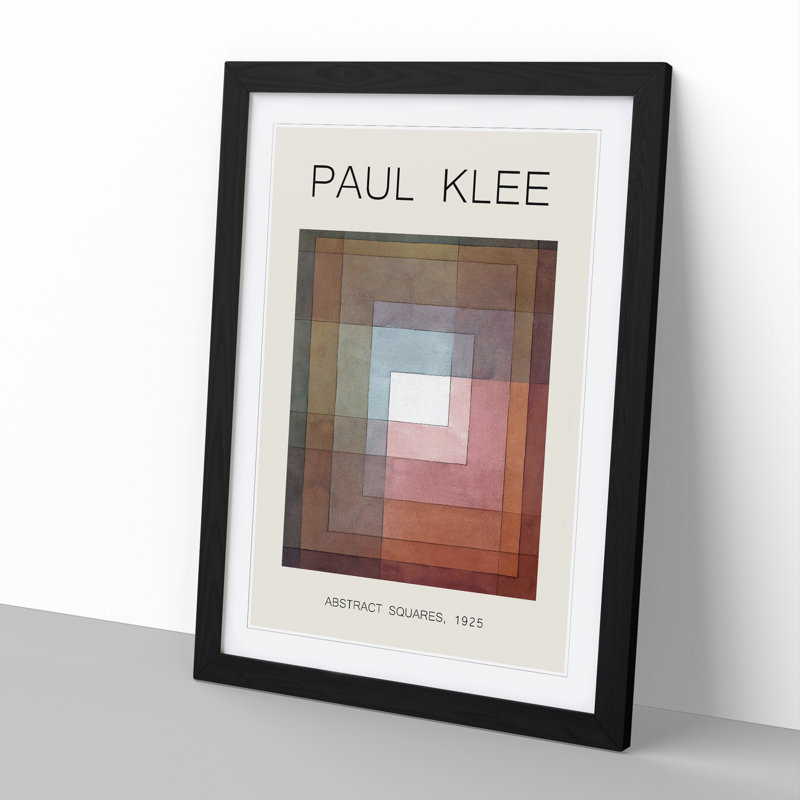Watercolour Squares by Paul Klee - Picture Frame Art Prints, 65cm H x 48cm W x 2cm D, Black Framed