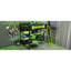 Space-saving Wood Loft Bed With Led Desk, Modern Black+green