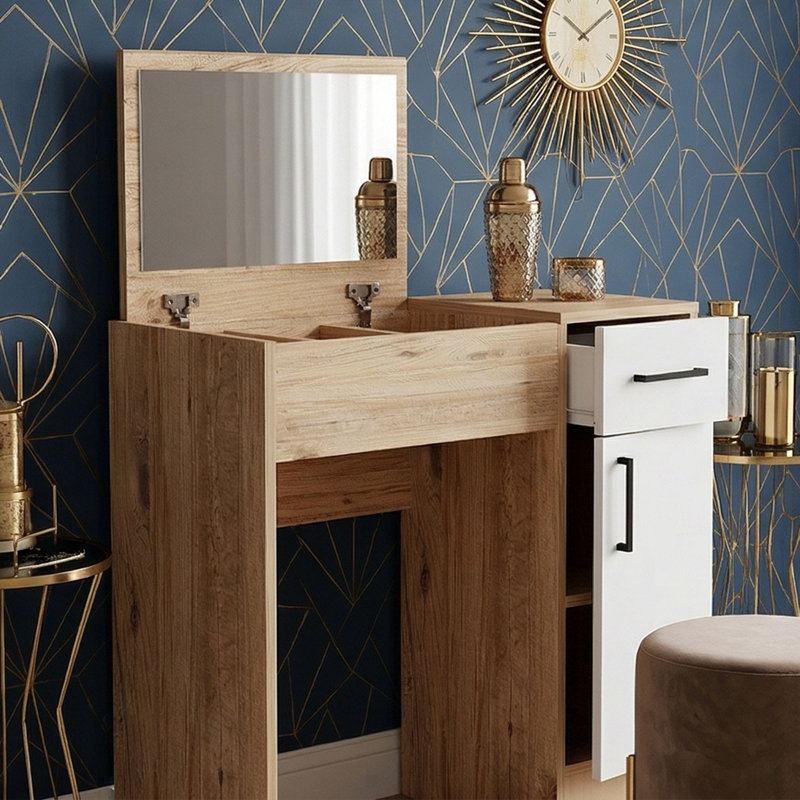 Miriah Vanity, White/Atlantic Pine