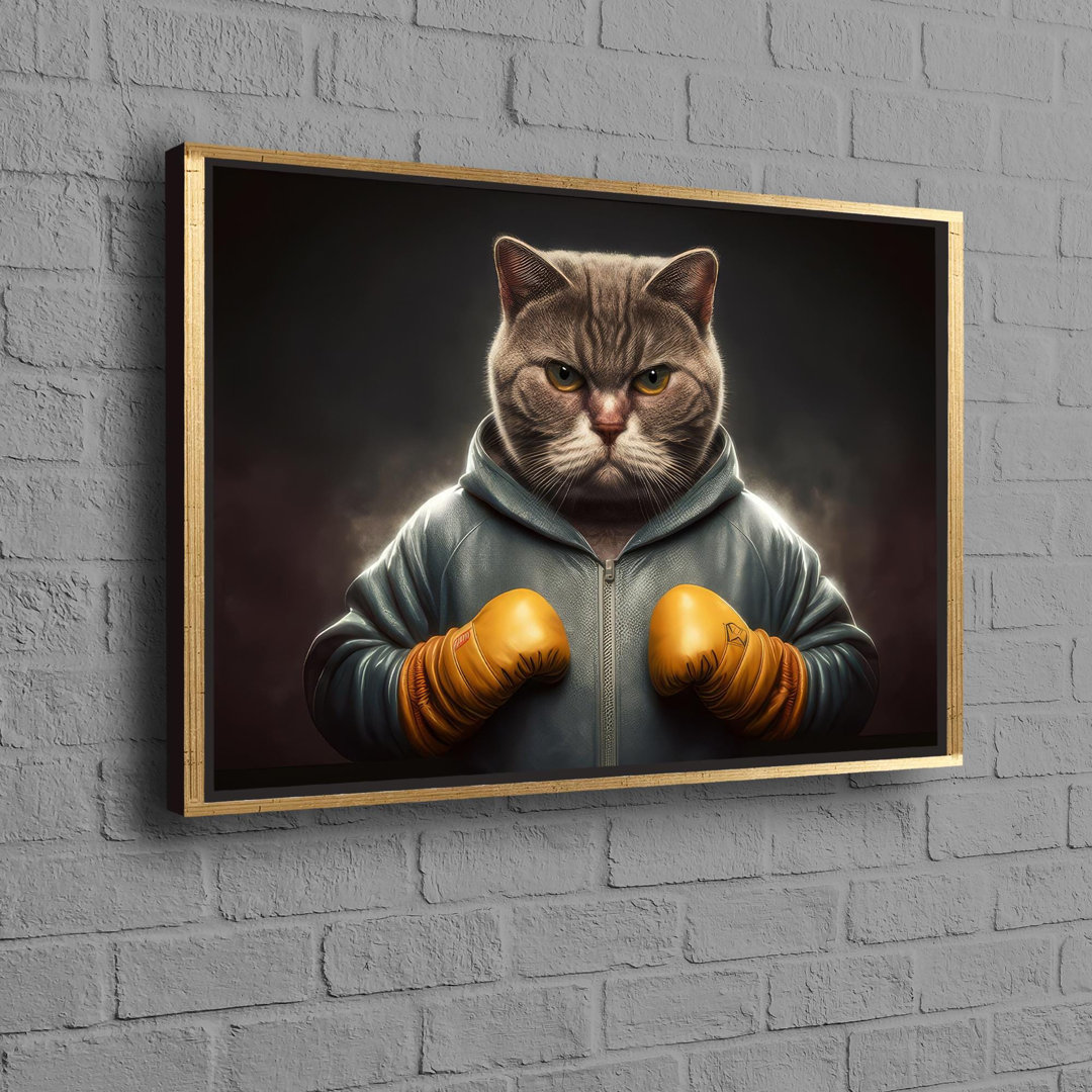 Handmade Personalized Wedding Gift Featuring Boxer Cat Wall Hanging For Unique Animal Themed Wall Decoration And Artistic Poster Display