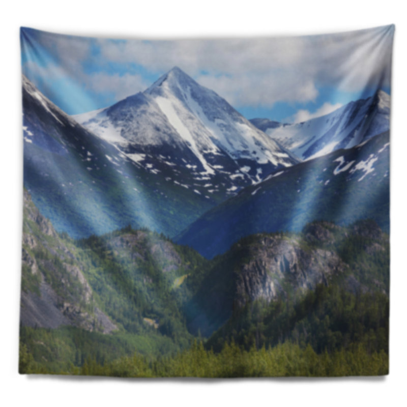Tapisserie paysagez des montagnes sur l’alaska, H 68 po x l 80 po