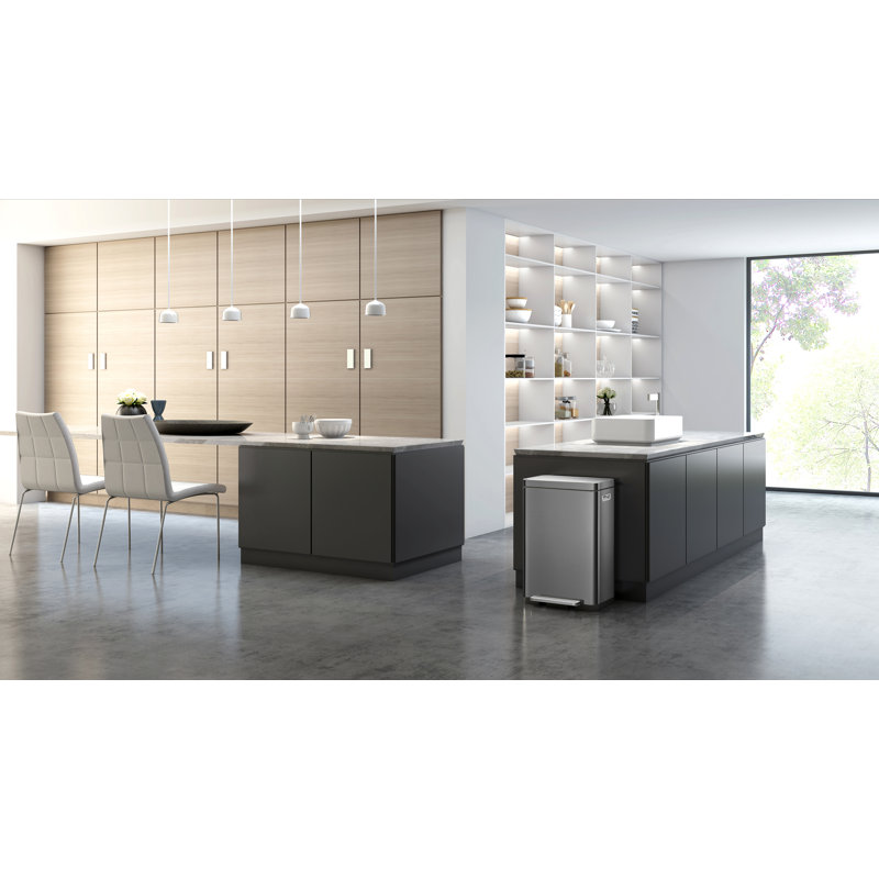 X Cube Kitchen Step-On Rubbish Bin, 165.60cm H x 109.72cm W x 84.83cm D, Matte Titanium Grey, 45