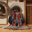 Tapis art déco brun lavable à la machine-468350062