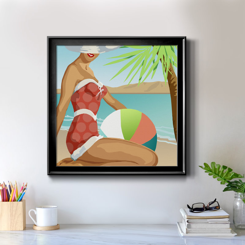 «Beach Beauty I», reproduction sur toile encadrée, Noir, H 34,5 po x l 34,5 po x P 1,5 po