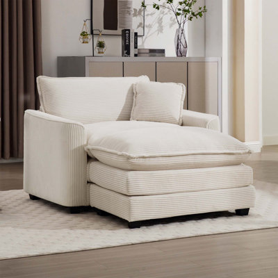 Fauteuil d'appoint simple en velours côtelé