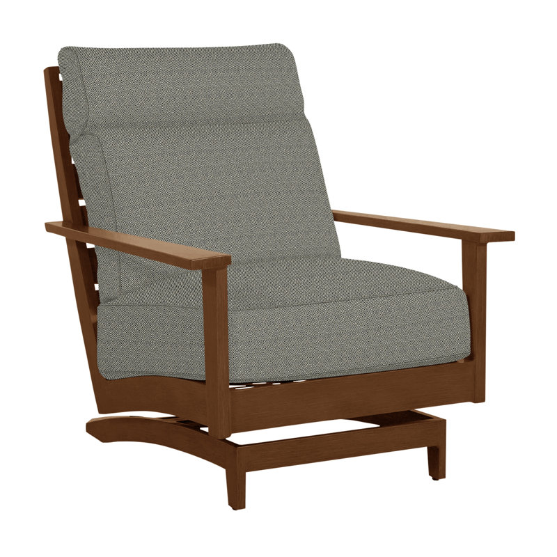 Kennebunkport Patio Lounge Chair with Cushions, Oak, Intermix Bark, Welt + Standard fill