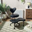 Chaise de bureau ergonomique de 19,7 po de largeur avec repose-pieds 31,5 po, chaise de bureau pivotante en cuir avec hauteur réglable et support pour le dos idéal pour la maison et le bureau
