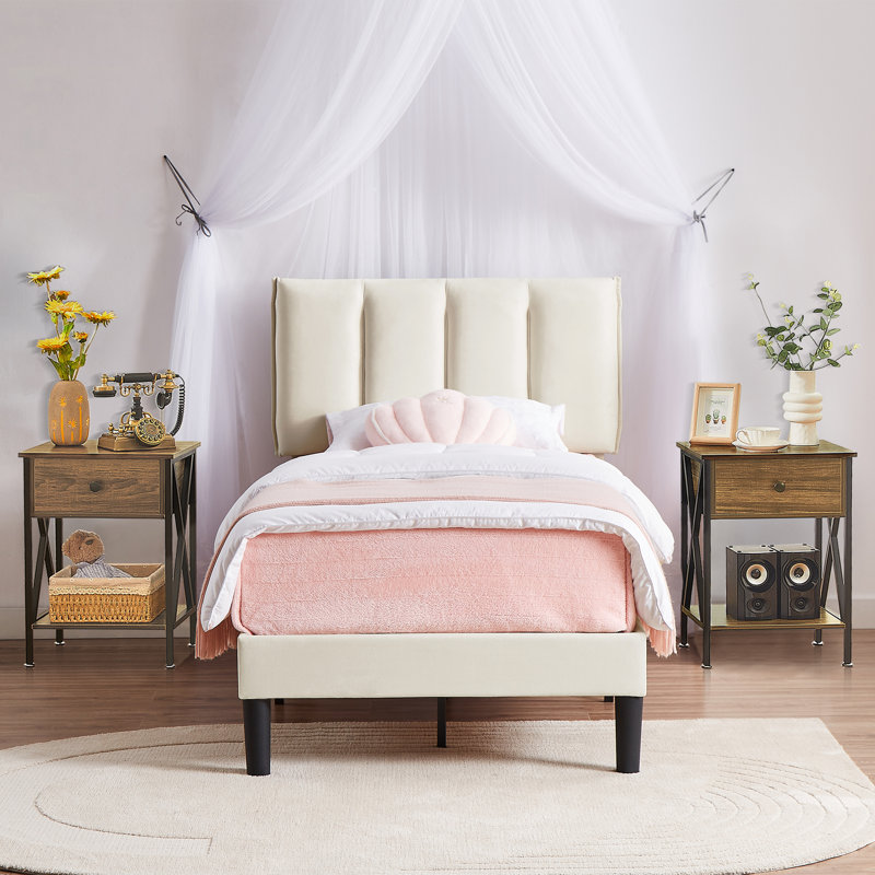 Dejsha Steel Piece Bedroom Set, Brown, Twin
