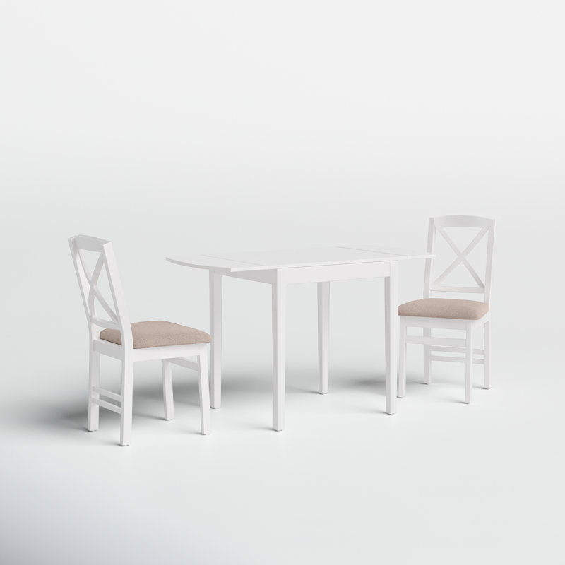 Ensemble de salle à manger extensible 3 pièces Aitana, Blanc