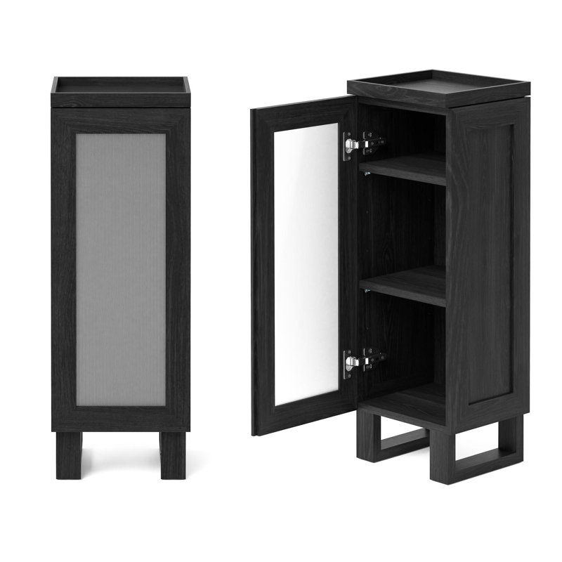Mendocino Solid Wood Bathroom Cabinet, Dark Oak