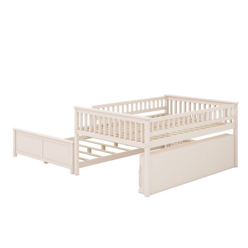 Lit superposé avec tablettes intégrées, éclairage d'ambiance et panneau perforé, Beige