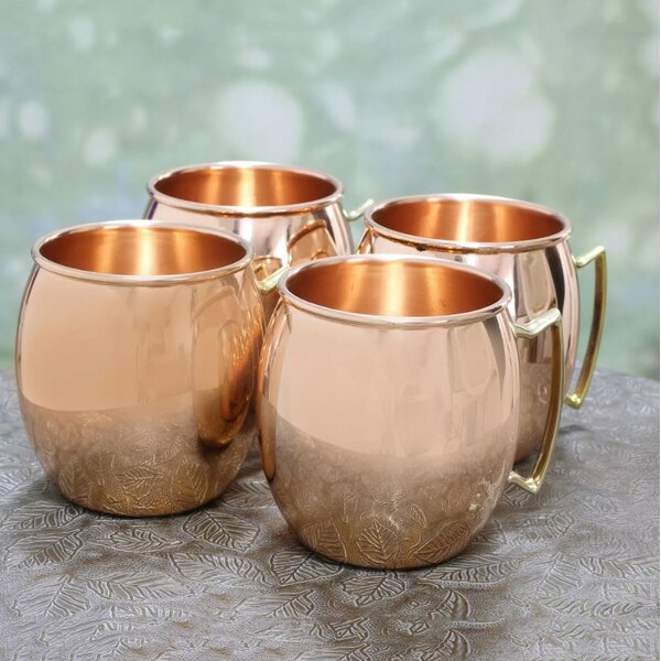 Solid Copper Mule Mug, Copper Handle, 18 oz - Sertodo