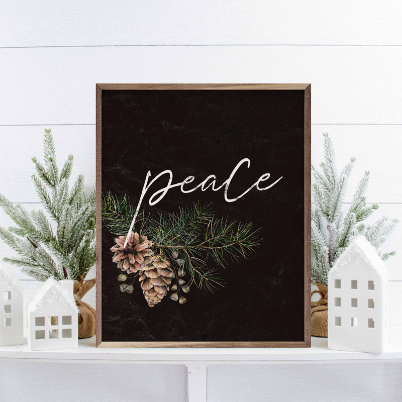 Pinecone Peace Branch - noir, H 30 po x l 24 po