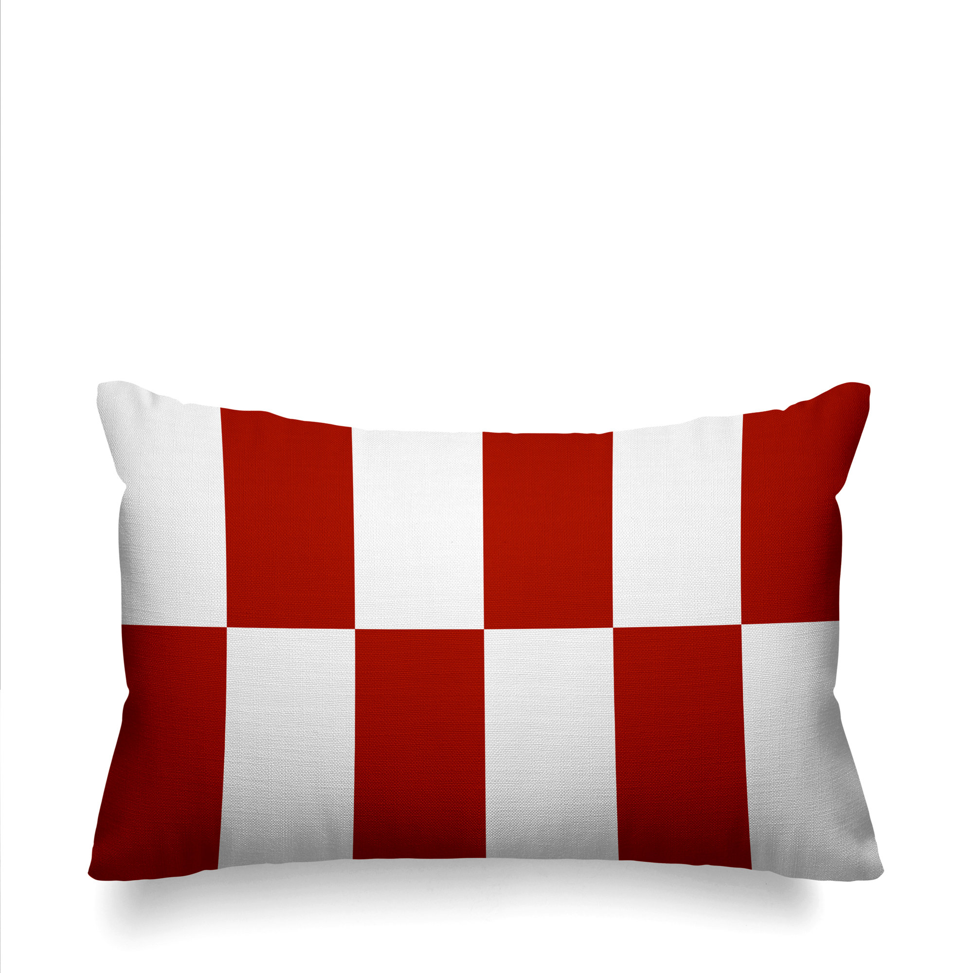 Luella Geometric Indoor/Outdoor Throw Pillow, Red, Rectangular, 14" x 20"
