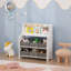 Bibliothèque avec 6 bacs de rangement en tissu, bibliothèque multifonctionnelle et organisateur de jouets, tablette de présentation pour salle de jeux, chambre à coucher ou chambre de bébé