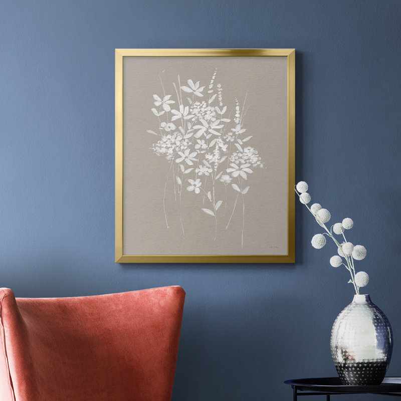 Delicate Botanicals I, toile encadrée de qualité supérieure - prête à être accrochée, Or, H 20 po x l 16 po