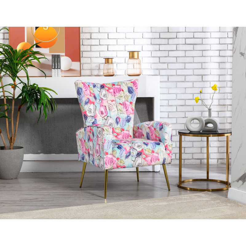 Fauteuil d'appoint rembourré en velours