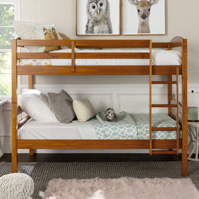 Jazzae Twin Over Twin Solid Wood Standard Bunk Bed