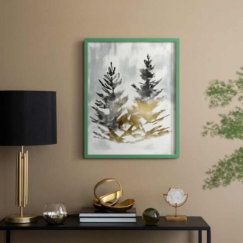 Reproduction encadrée - bois massif, H 11 po x l 9 po, Vert