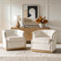 Nixmary Legend 31"W Farmhouse Upholstered Tufted Barrel Swivel Arm Chair with Fully Assembled