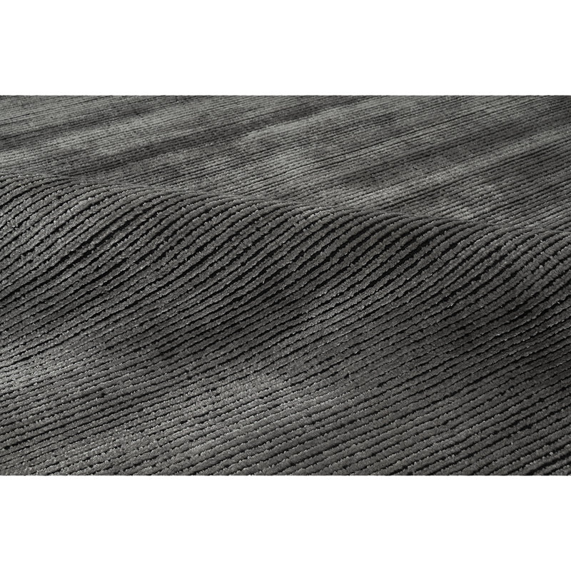 High-Quality Handwoven Black/Gray Area Rug, Rectangle 5' x 8', Dark Gray/Gray