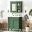 Ensemble de meuble-lavabo autoportant 30 po avec lavabo supérieur, meuble-lavabo moderne avec 2 tiroirs et un tiroir basculant, meuble-lavabo autoportant avec miroir et meuble-lavabo simple-117021280