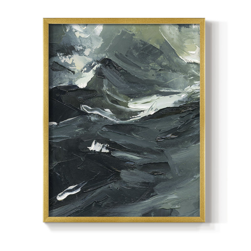 «Lost in the Sea I», reproduction encadrée - bois massif, Or, H 10 po x l 8 po