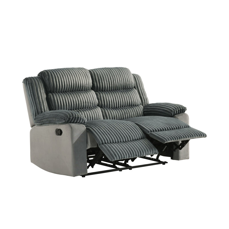 Causeuse grise en velours et velours gris