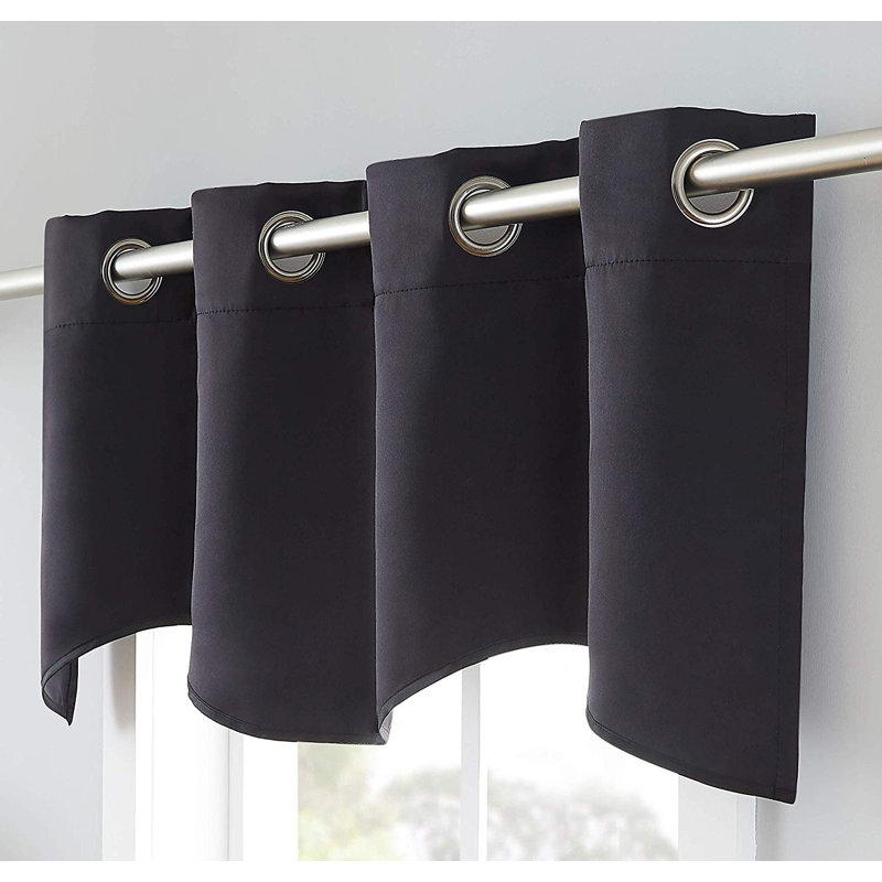 Scalloped Valance Scarf With 8 Grommets. Kitchen Valances Come in 5 Colors, Black