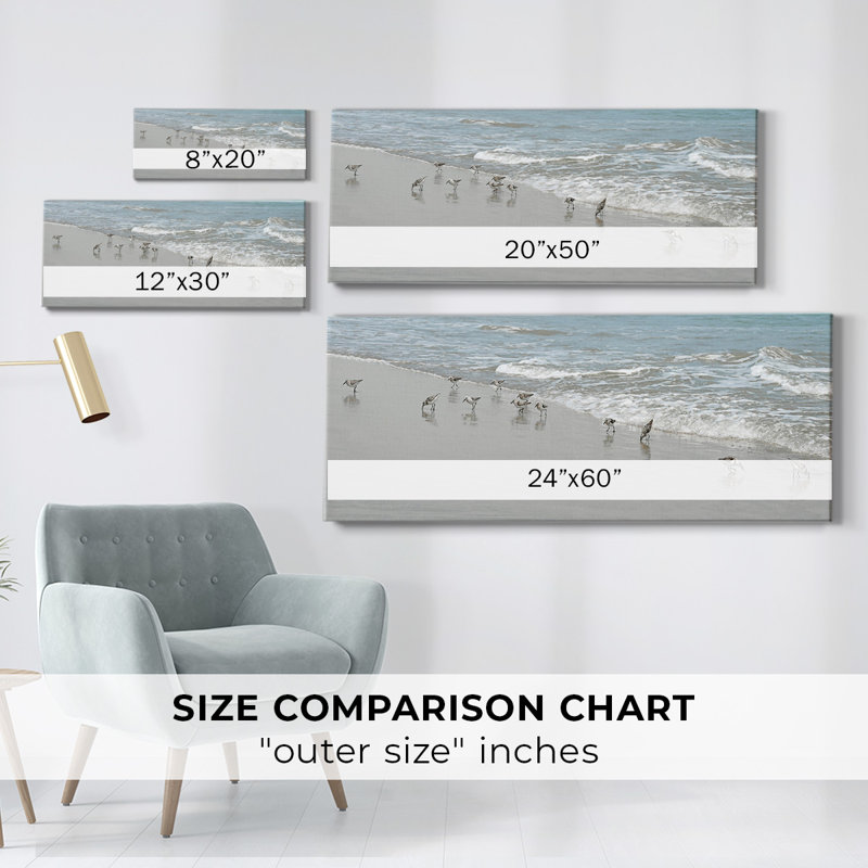" Shorebirds ", 24" H x 60" W x 1.5" D