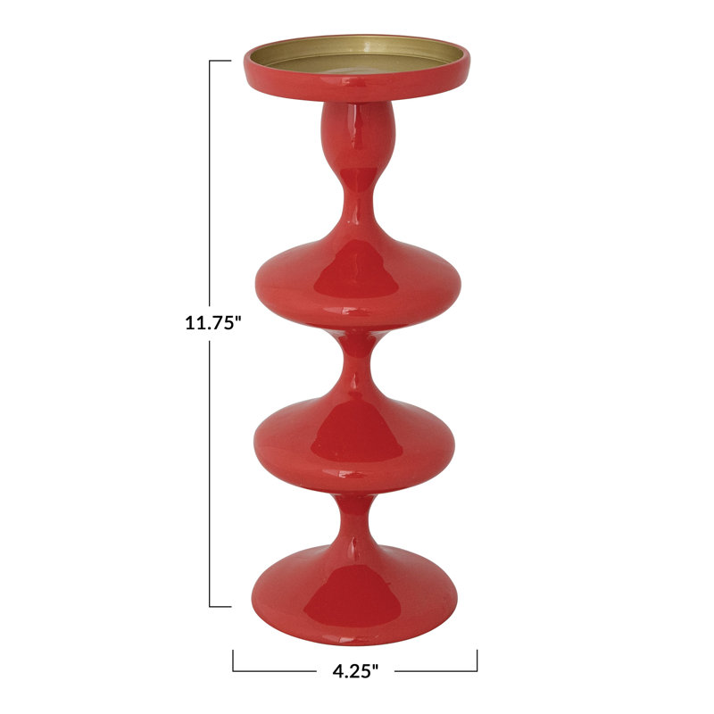 Grand porte-bougie colonne en aluminium émaillé
