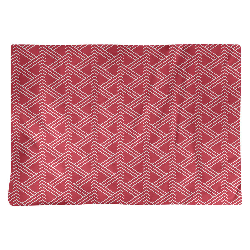 Napperon en coton 18 po classique Zig Zag, Rouge/blanc, Coton