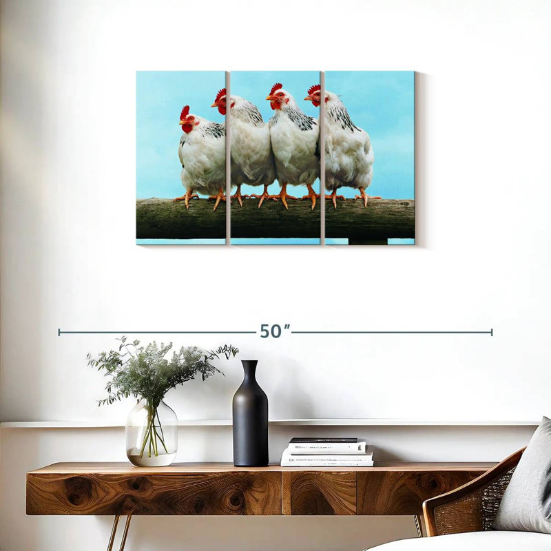 Brampt Chicken Friends, 20" H x 33" W