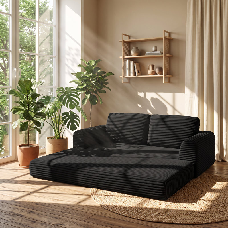 Full / Double 82 " Upholstered Convertible Sofa