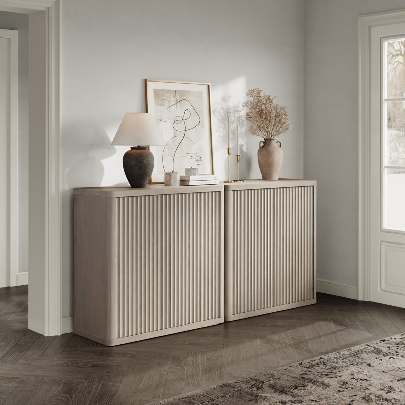 Cesiro 34.6'' Wide Buffet Sideboard With Adjustable Shelves, White Alder