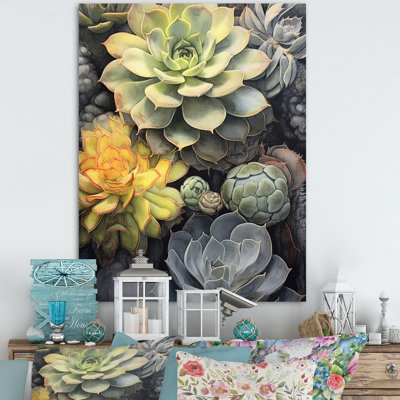 «Green Grey Resilience Succulent», reproduction sur toile