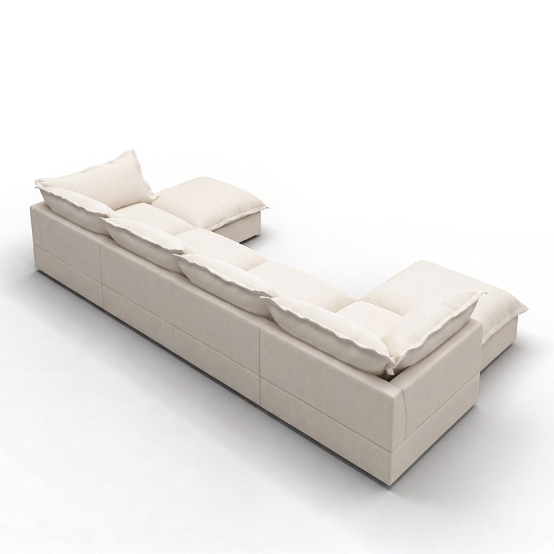 Canapé modulaire rembourré en U Hambourg beige , Polyester beige