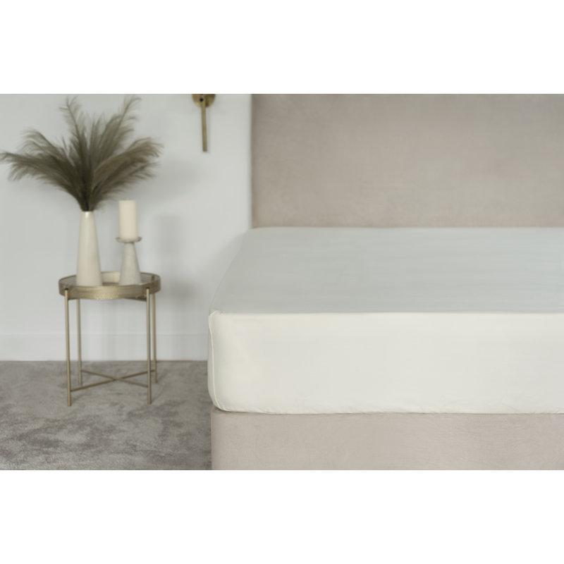 Cotton Blend Fitted Sheet, Double, Cream, 200