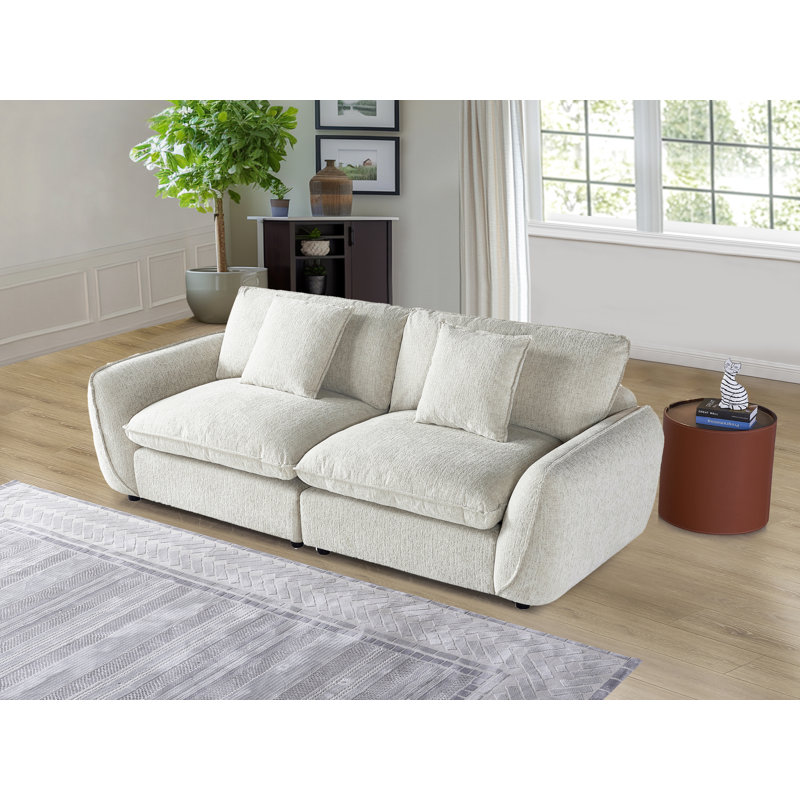 2-Seater Modular Sofa, Light Gray