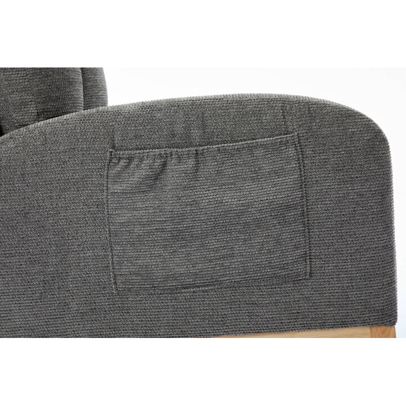 Chaise berçante avec pieds en bois massif, Gray