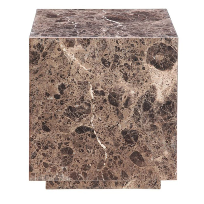 Table d'appoint tambour 22 po Giza en marbre Emperador foncé