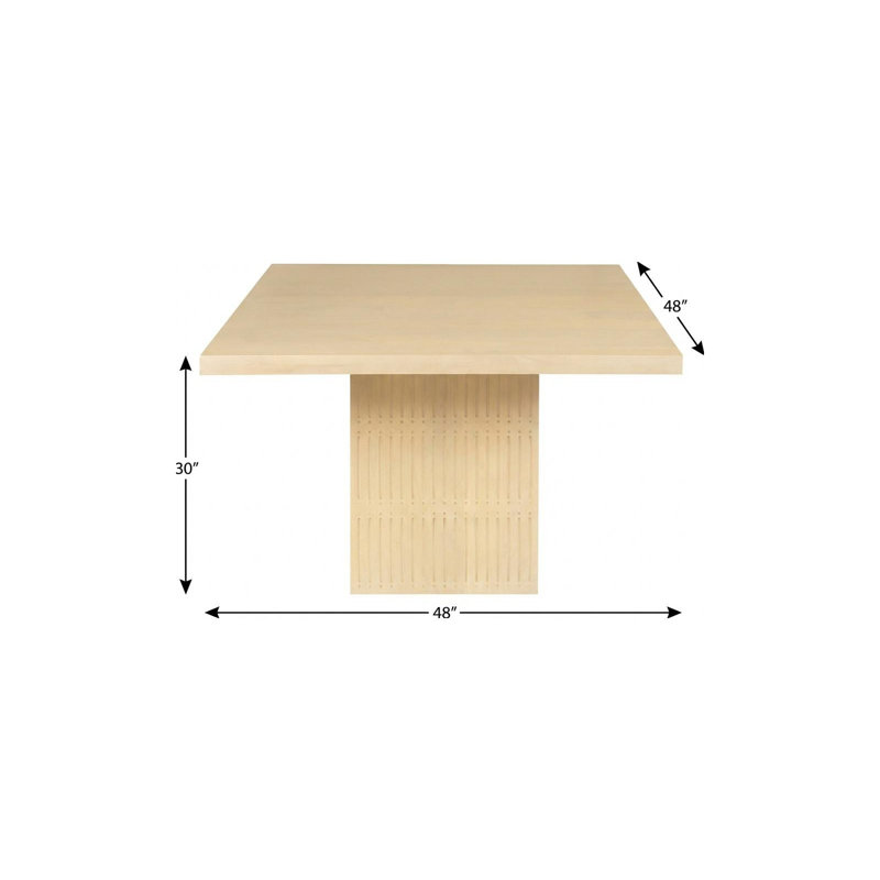 Table de salle à manger 48 po, H 30 po x L 48 po x l 48 po, Naturel