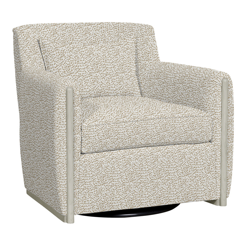 Thom Filicia Home Swivel Armchair, Worthy Snow Polyester Blend, Wrenn