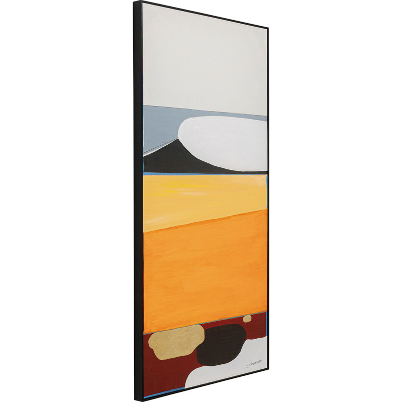 Abstract Shapes Orange - Single Picture Frame Painting on Canvas