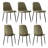 Set of 6 Chenille Upholstered 18" Seat Height Dining Side Chair-1760915217