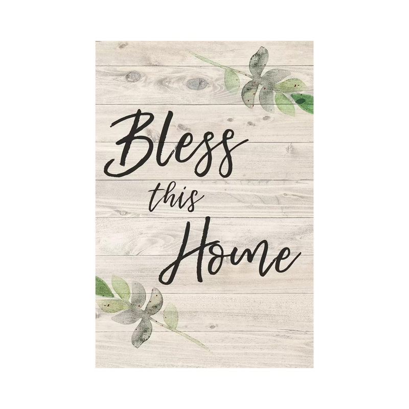"Bless this home" par Amanda Murray - reproduction d'art textuel sur toile tendue, H 40 po x l 26 po x P 1,5 po