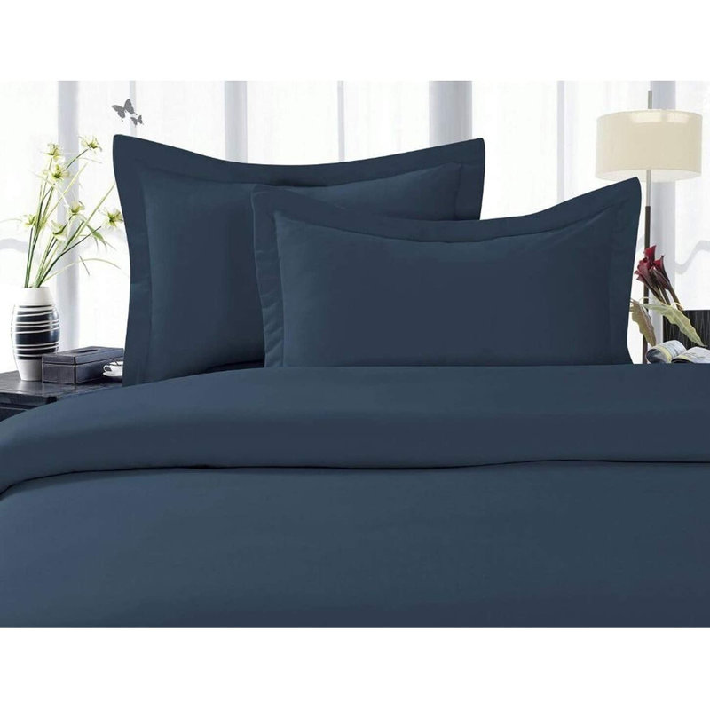 Polyester Jersey Knit Duvet Cover, King/ Cal. King Duvet Cover + 2 Shams, Navy